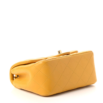 Chanel Lambskin Quilted Mini Square Flap Yellow 4 of 10