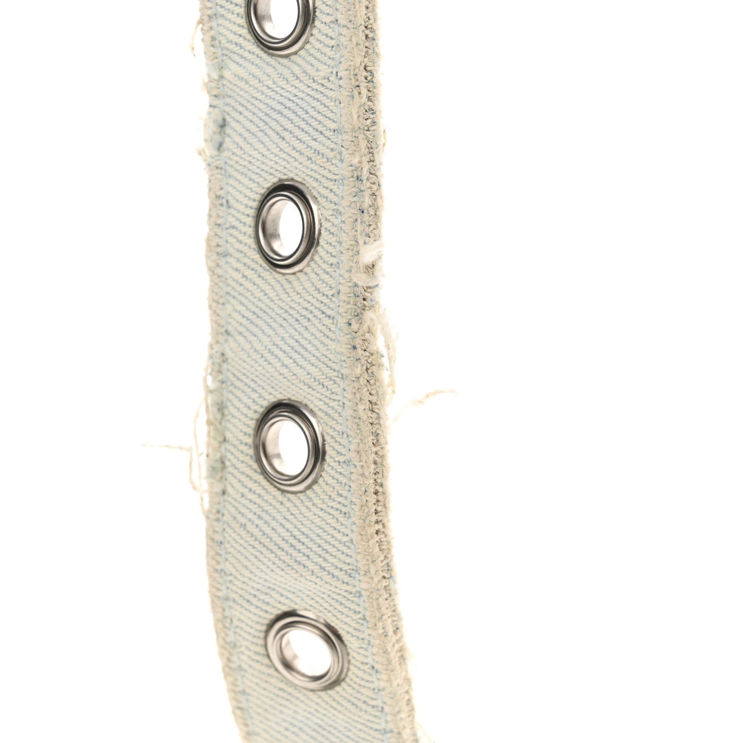 Washed Frayed Denim Crystal XS Le Cagole Shoulder Bag Pale Blue