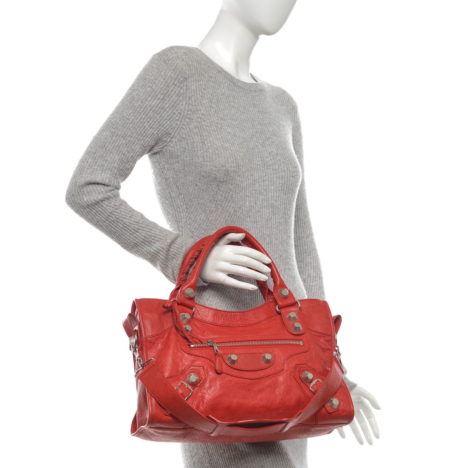 Balenciaga Agneau Giant 21 Silver Hardware City Rouge Coquelicot 2 of 8