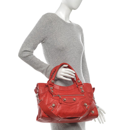 Balenciaga Agneau Giant 21 Silver Hardware City Rouge Coquelicot 2 of 8