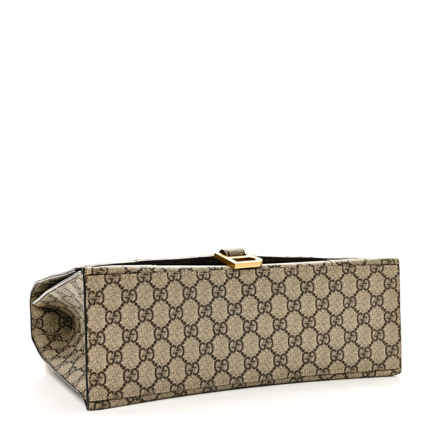 X GUCCI GG Supreme Monogram Medium Hourglass Top Handle Bag Beige Ebony