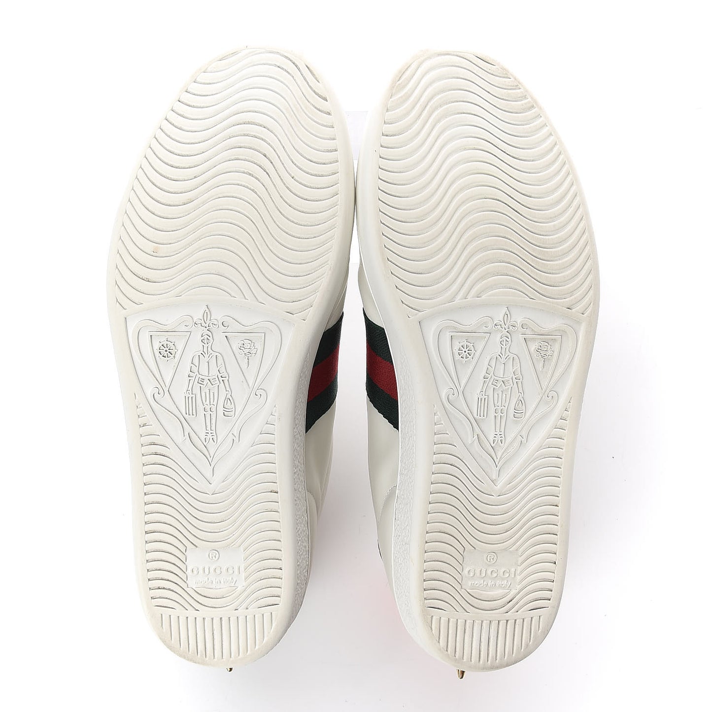 Calfskin Web Pearl Studded Womens Ace Sneakers 36.5 White