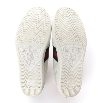 Gucci Calfskin Web Pearl Studded Womens Ace Sneakers 36.5 White 7 of 11