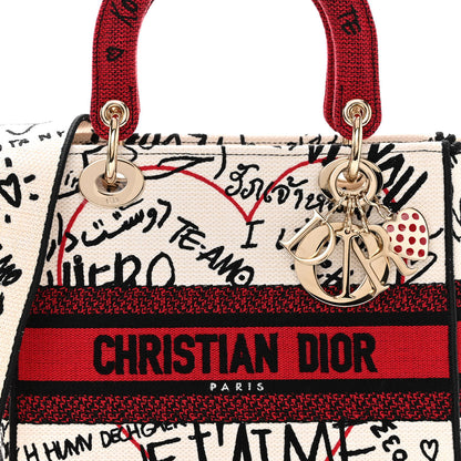 Christian Dior Canvas Medium DiorAmour Graffiti Lady D-Lite Latte 7 of 9