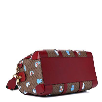 Gucci X DORAEMON Mini Vintage GG Supreme Monogram Web Duffle Travel Bag Beige Cherry Red 3 of 8