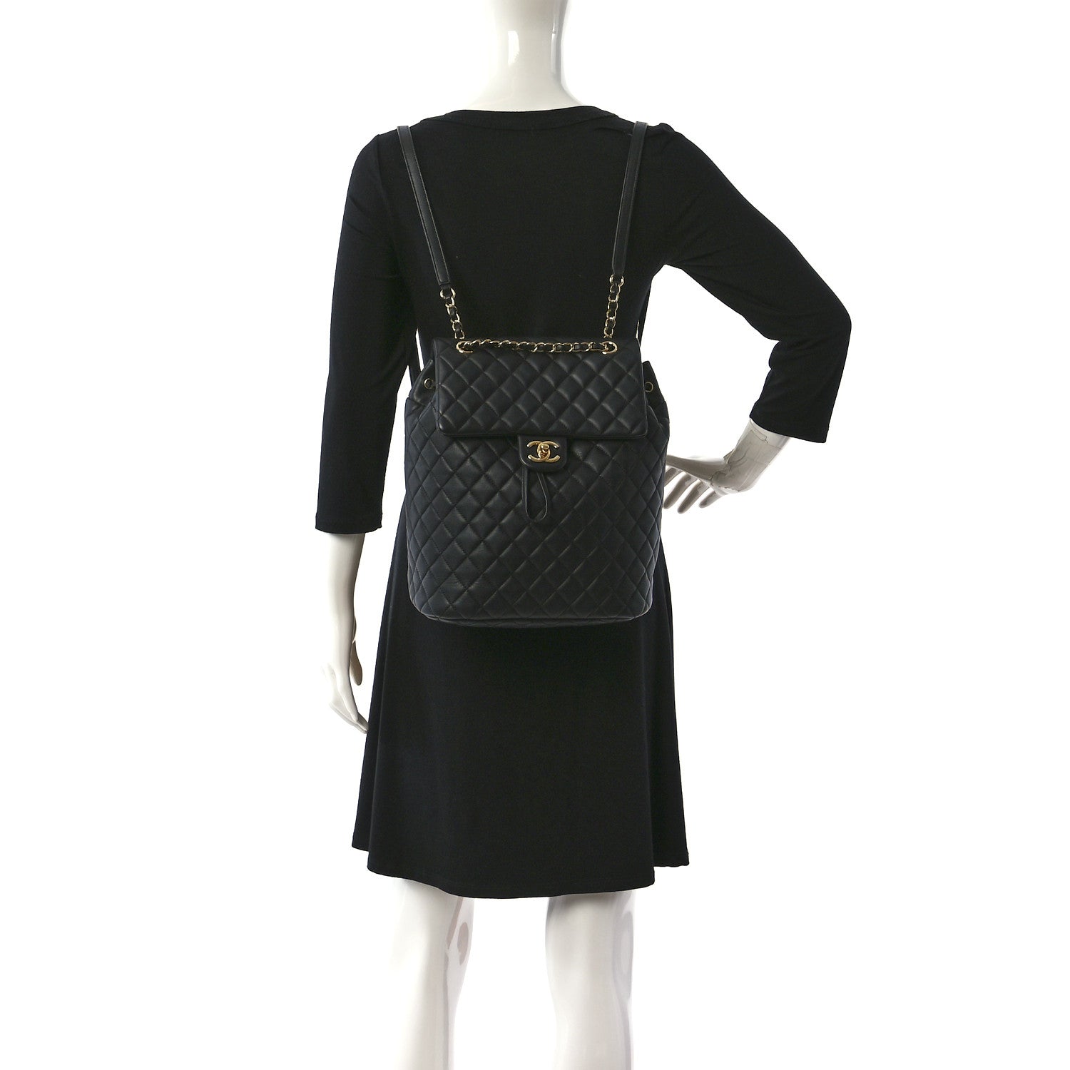 Chanel Lambskin Quilted Large Urban Spirit Backpack Black 2 of 9