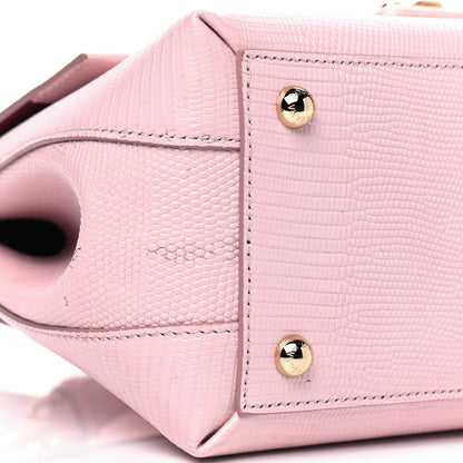 Dolce & Gabbana Iguana Calfskin Embossed Lucia Top Handle Bag Pink 5 of 8