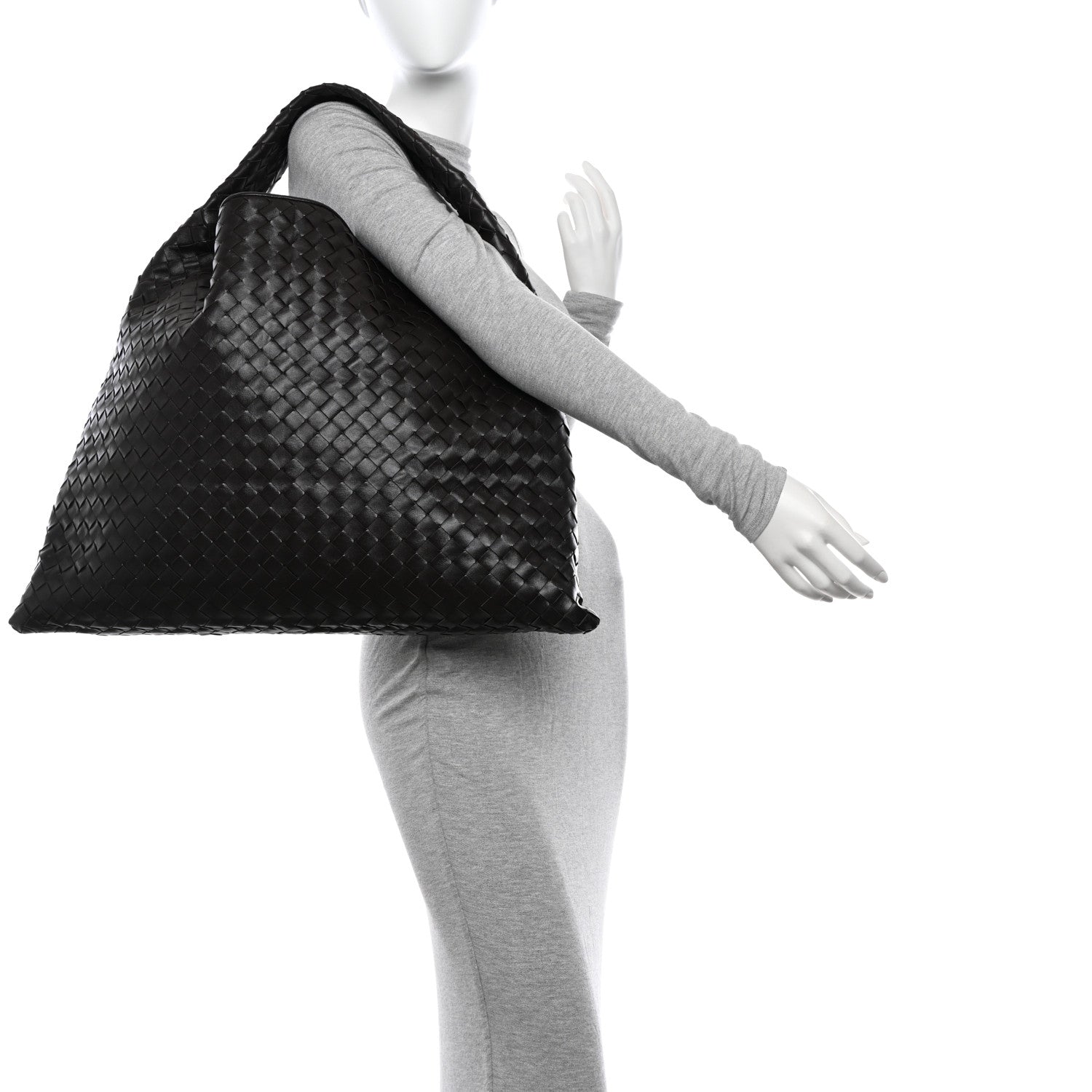 Bottega Veneta Calfskin Intrecciato Large Hop Ebano 2 of 10