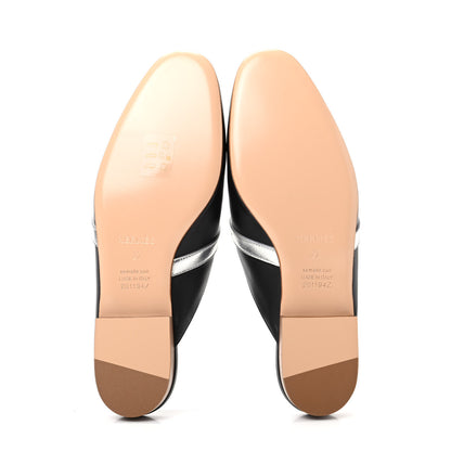 Hermes Calfskin Nappa Oz Mules 37 Naturel Black Multicolore 6 of 9