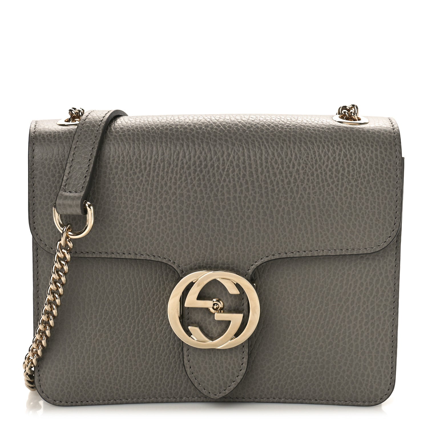 Gucci Dollar Calfskin Small Interlocking G Shoulder Bag Loess 1 of 9