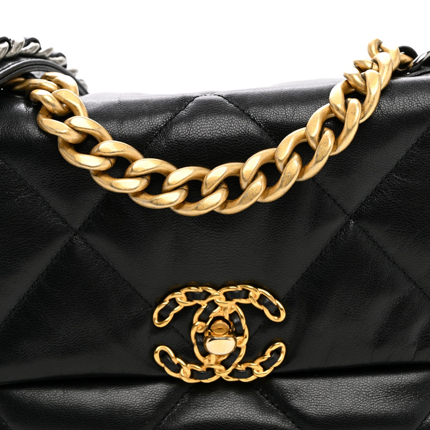 Goatskin Quilted Medium Chanel 19 Flap Black
