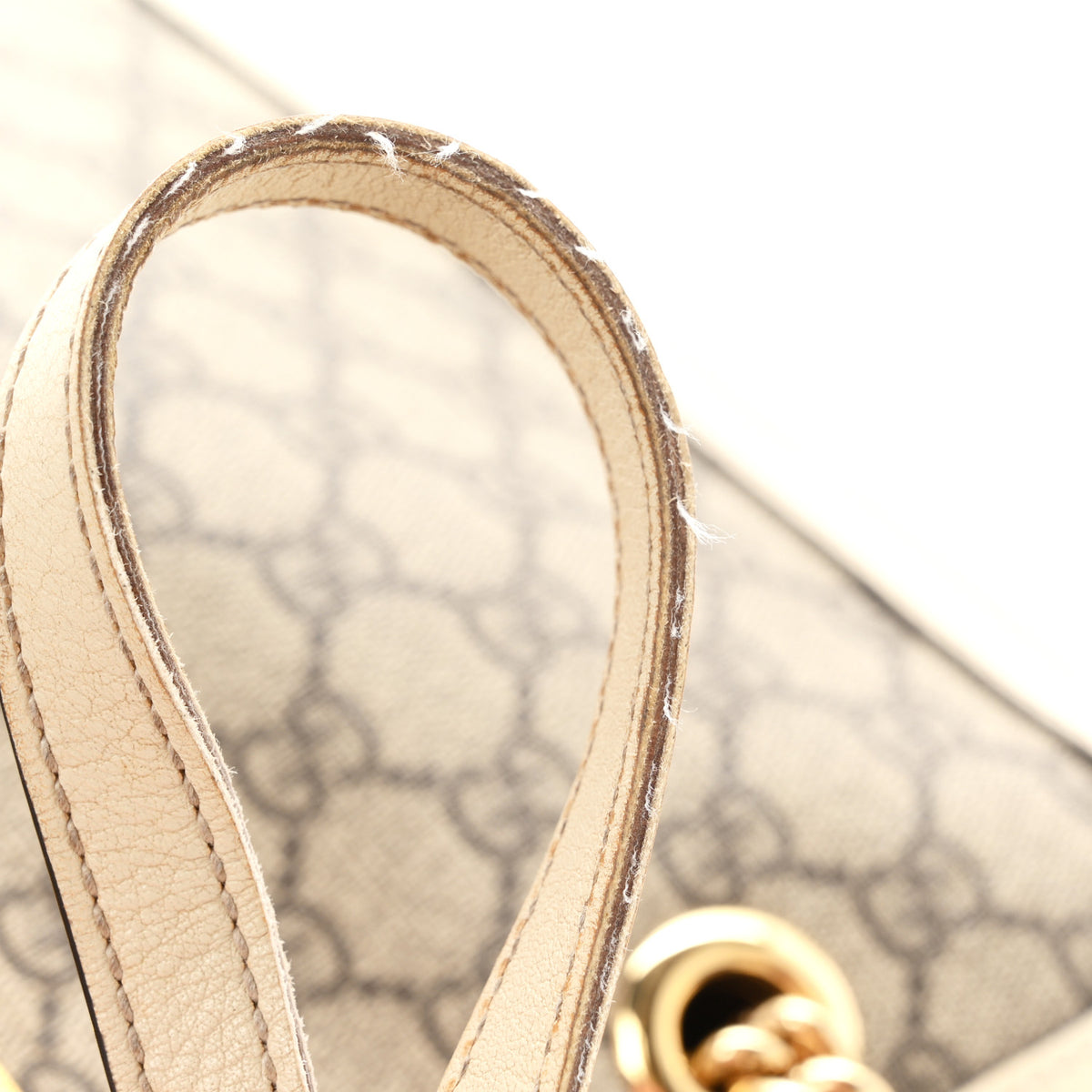GG Supreme Monogram Medium Padlock Tote White