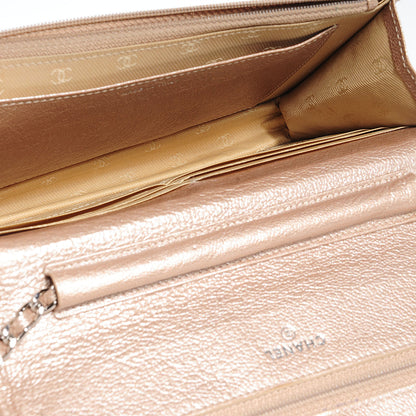 Chanel Metallic Goatskin Wallet On Chain WOC Gold 8 of 9