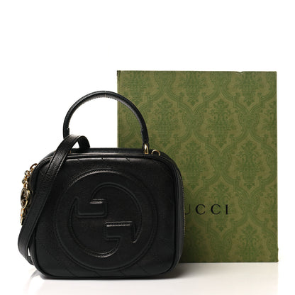 Gucci Sakai Be Green Calfskin Diagonal Stitched Blondie Top Handle Bag Black 11 of 11