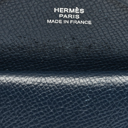 Hermes Epsom Duo Calvi Card Case Bleu Indigo 9 of 9