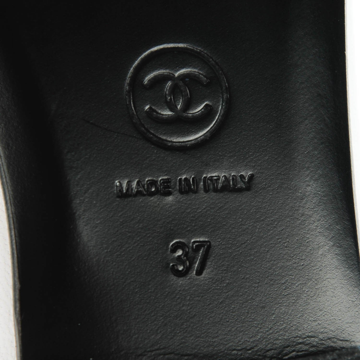 Chanel Lambskin Cap Toe CC Ballerina Flats 37 White Black 8 of 8