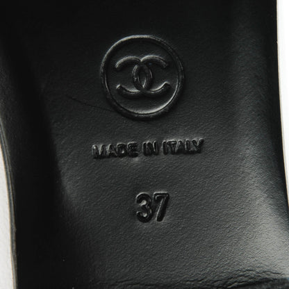 Chanel Lambskin Cap Toe CC Ballerina Flats 37 White Black 8 of 8