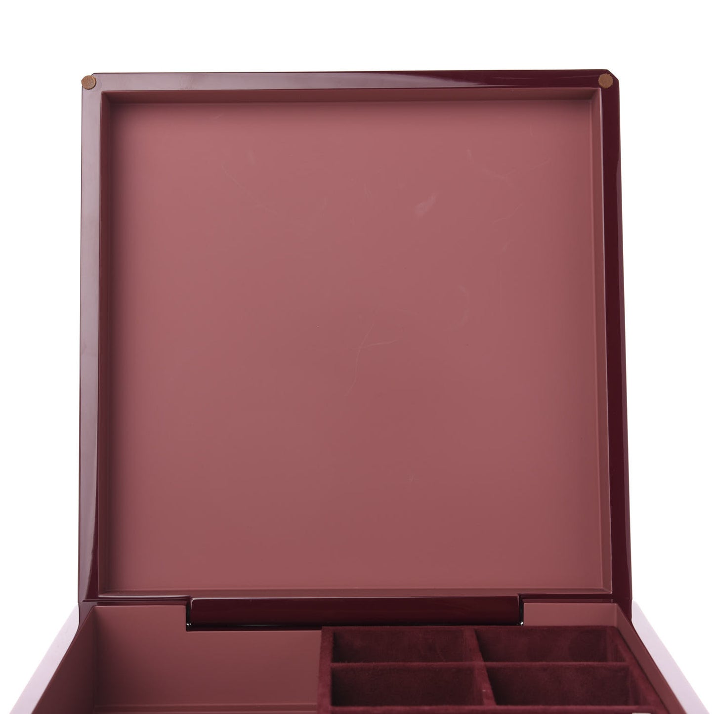 Lacquered Wood Smooth Taurillon Facettes Jewelry Box