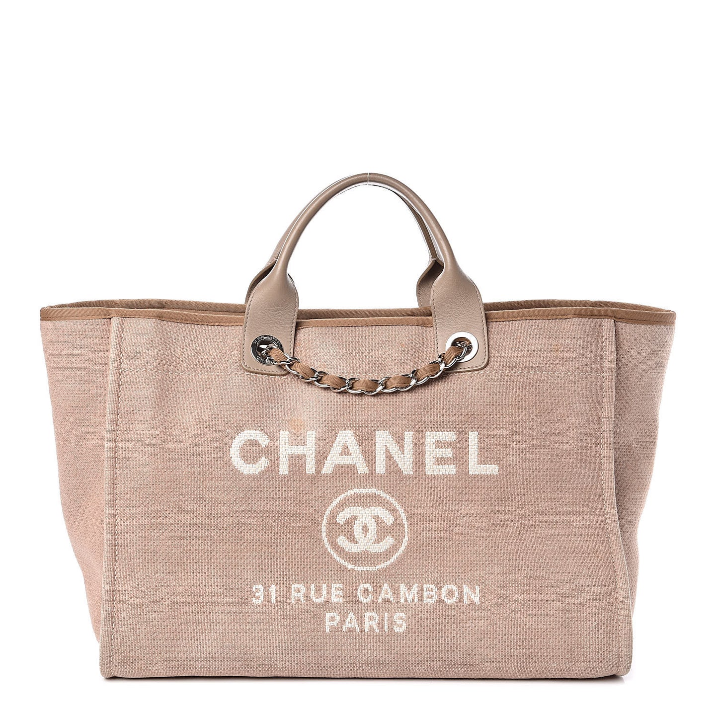 Canvas Large Deauville Tote Beige