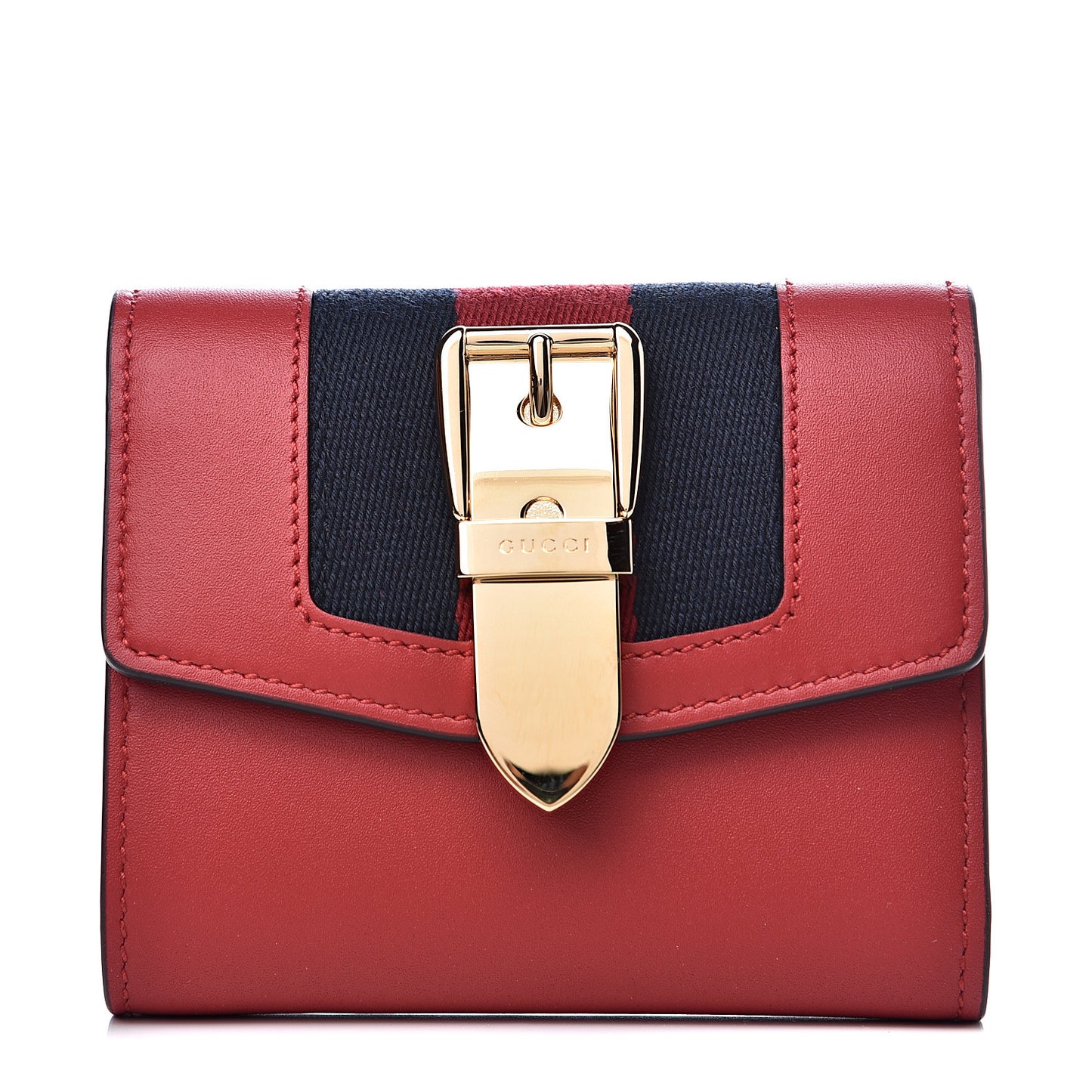 Calfskin Sylvie Wallet Hibiscus Red