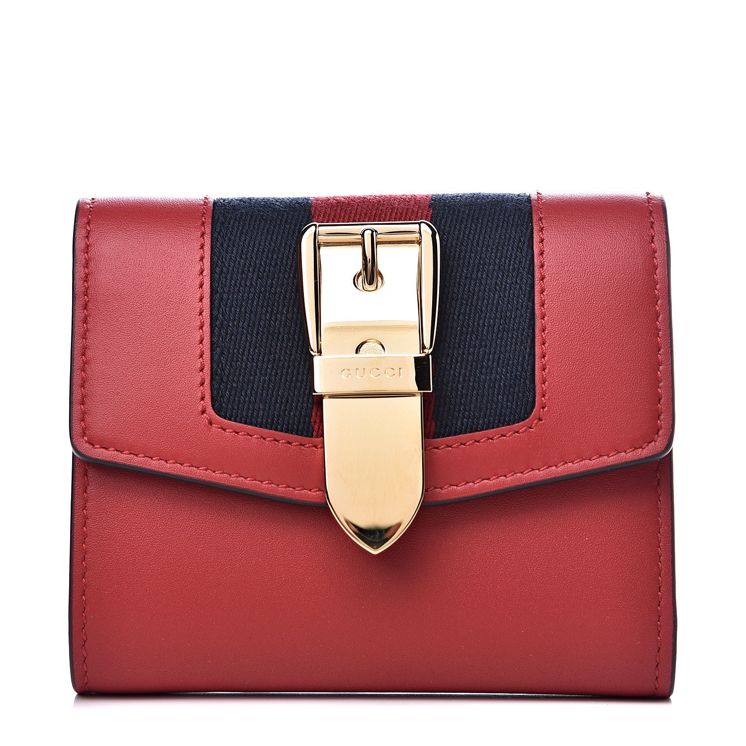 Gucci Calfskin Sylvie Wallet Hibiscus Red 1 of 7