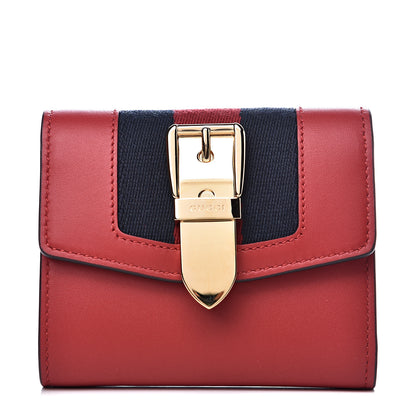 Gucci Calfskin Sylvie Wallet Hibiscus Red 1 of 7