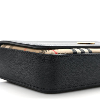 Burberry Grainy Calfskin Vintage Check Hampshire Crossbody Black 8 of 9