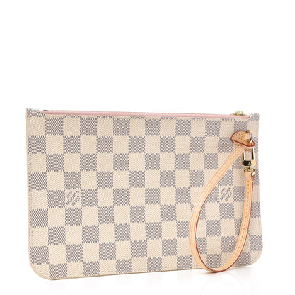 Louis Vuitton Damier Azur Neverfull MM GM Pochette Rose Ballerine 3 of 7
