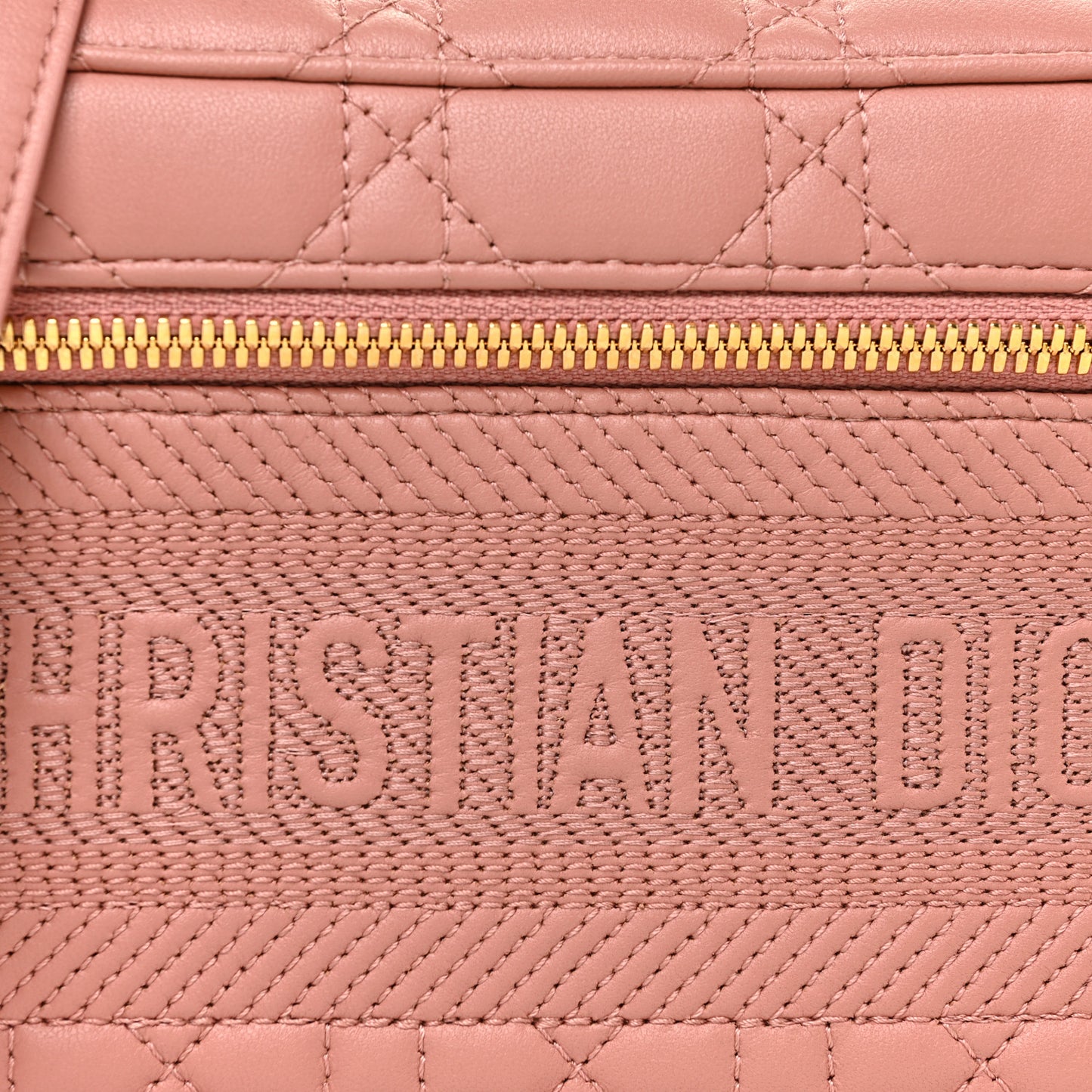 Lambskin Cannage Small Diortravel Vanity Case Pink