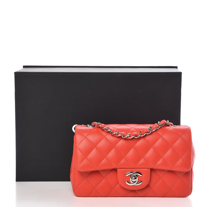 Chanel Lambskin Quilted Mini Rectangular Flap Red 10 of 10