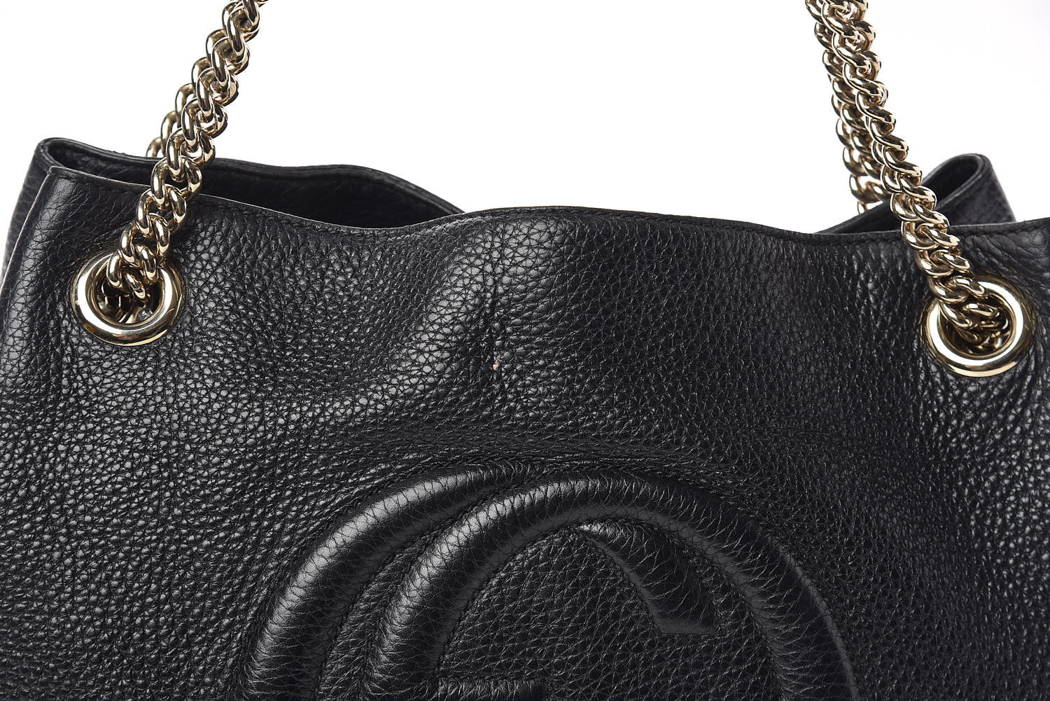 Gucci Pebbled Calfskin Medium Soho Chain Shoulder Bag Black 8 of 16