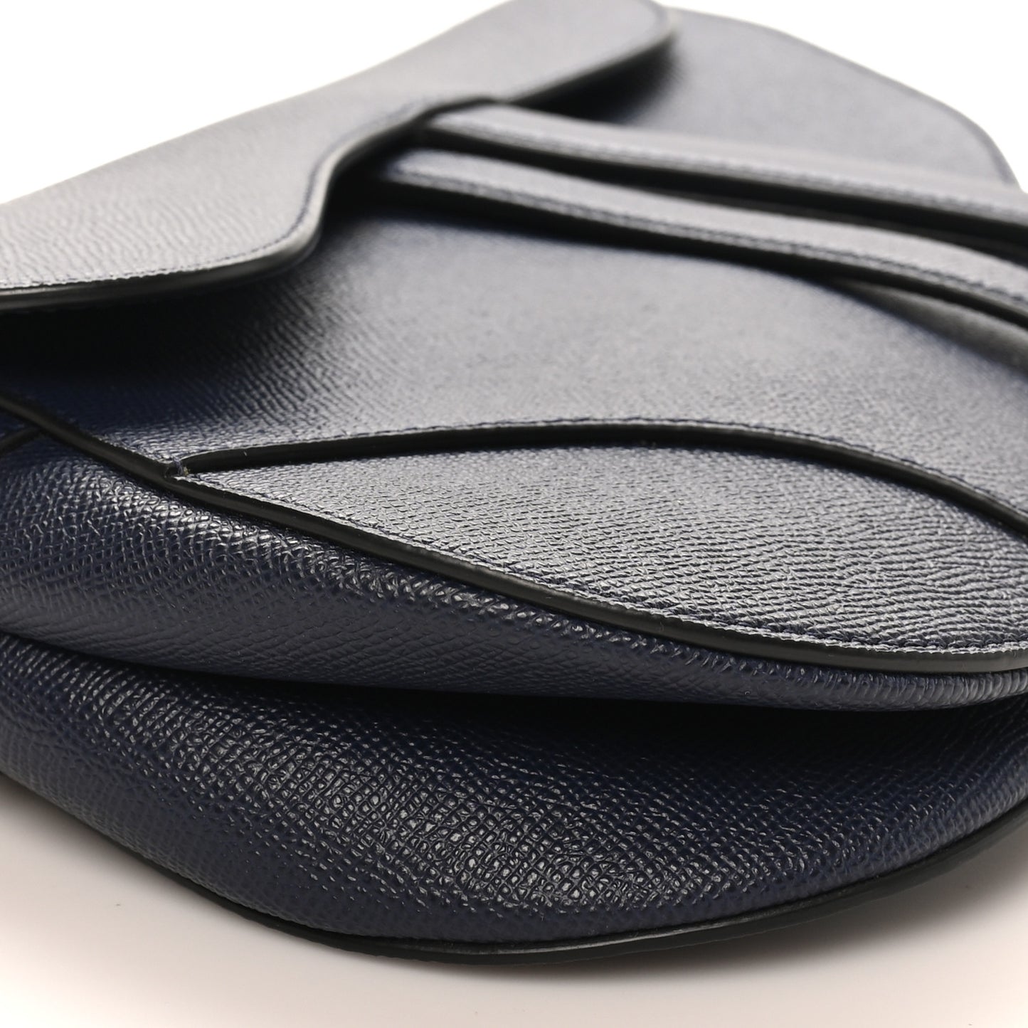 Grained Calfskin Saddle Bag Navy