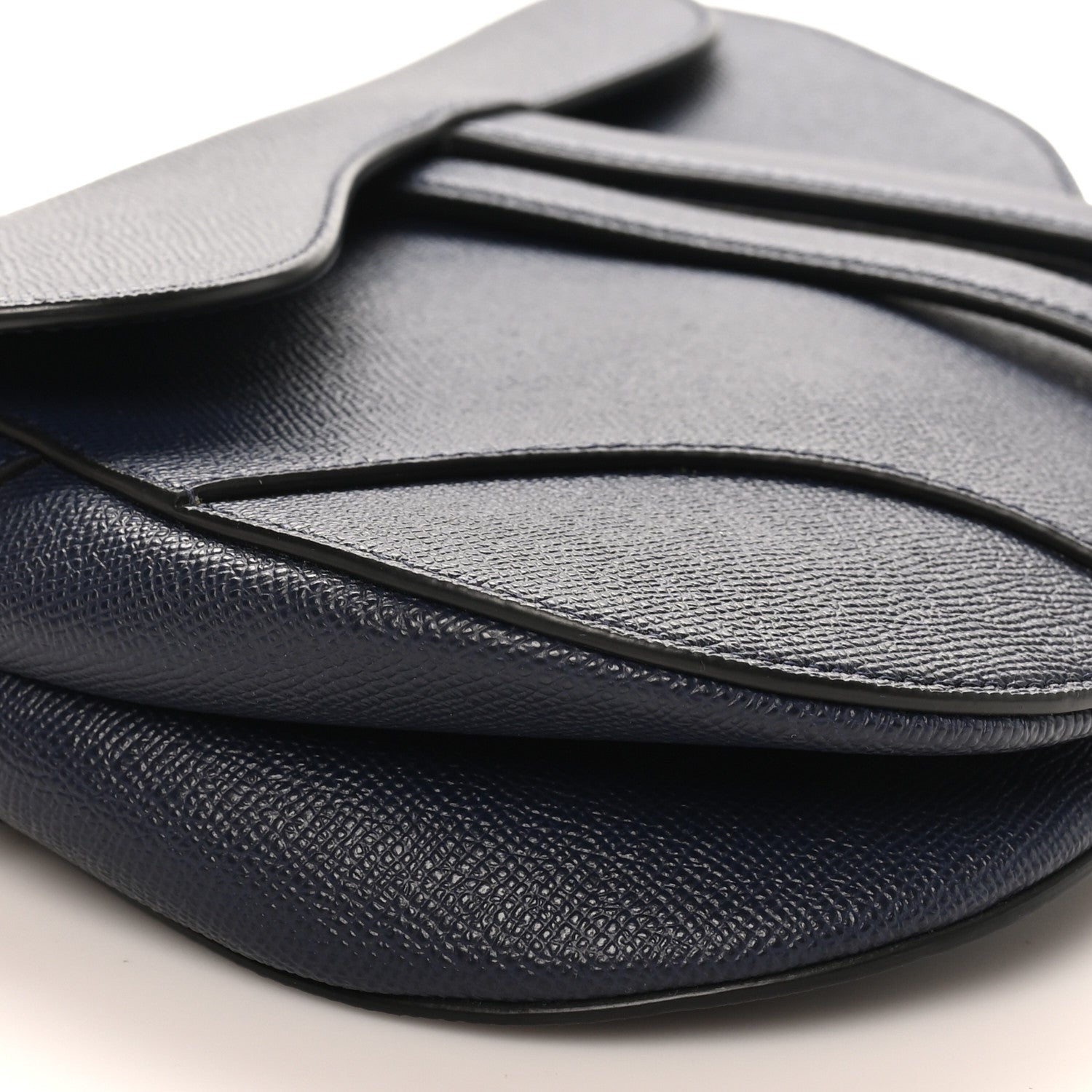 Christian Dior Grained Calfskin Saddle Bag Navy 9 of 10