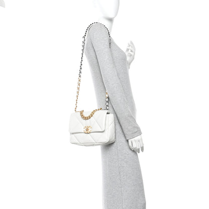 Chanel Goatskin Quilted Medium Chanel 19 Flap White 2 of 11