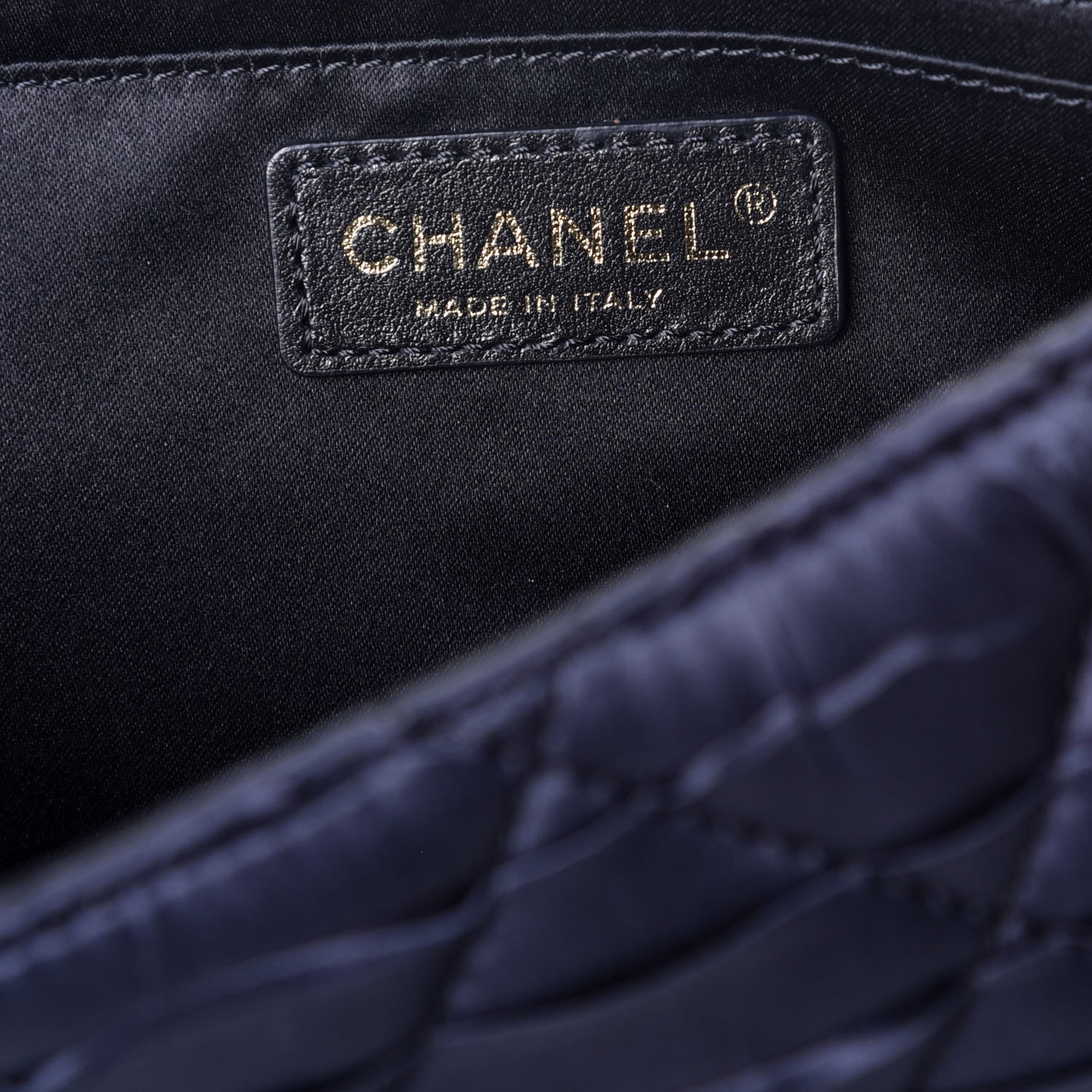 Chanel Satin Quilted Pleated Medium Single Flap Navy 6 of 10