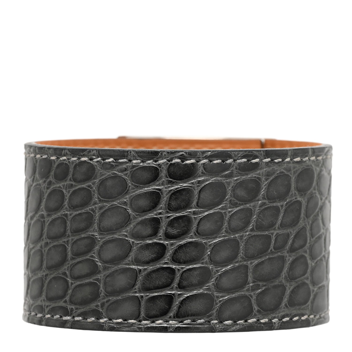 Hermes Shiny Alligator Kelly Dog Bracelet Graphite 3 of 5