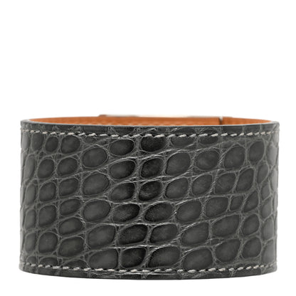 Hermes Shiny Alligator Kelly Dog Bracelet Graphite 3 of 5