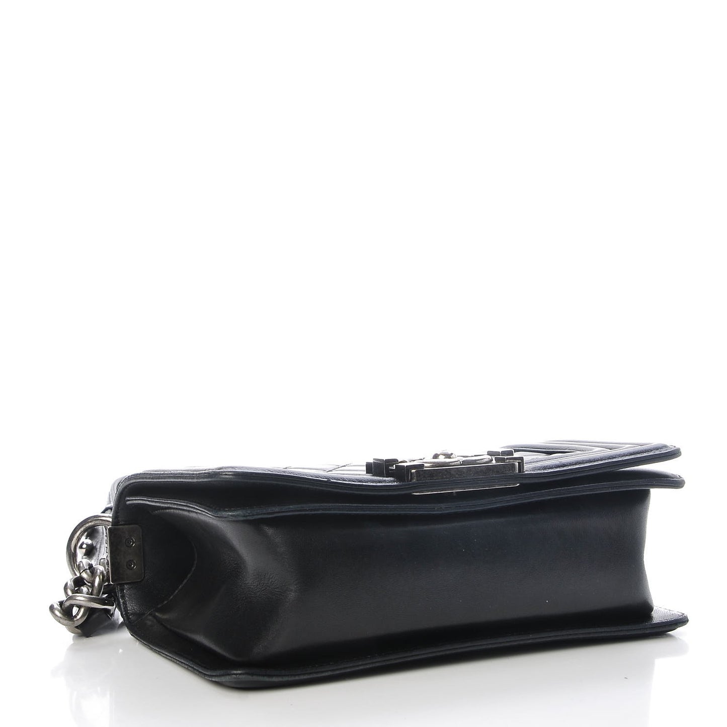 Lambskin Quilted Small Boy Flap Black