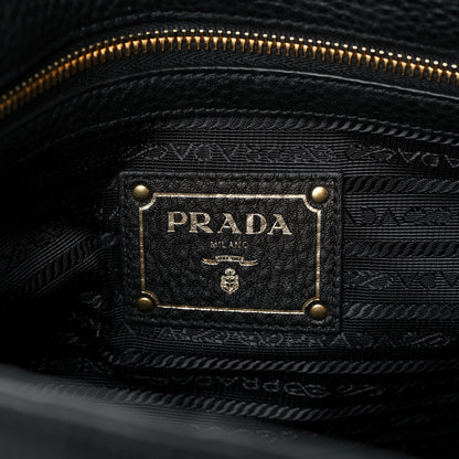 Prada Vitello Daino Embossed Logo Tote Black 6 of 12