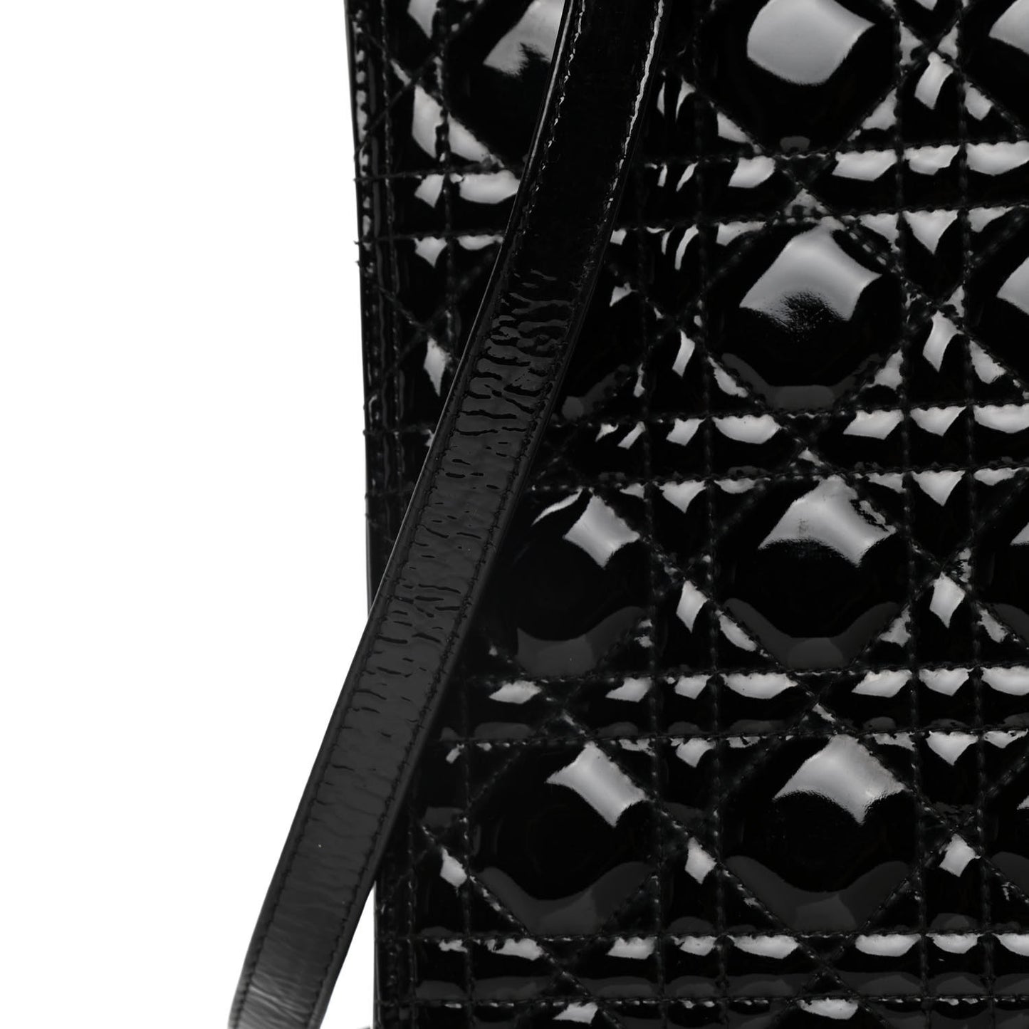 Patent Cannage Large Lady Dior Black