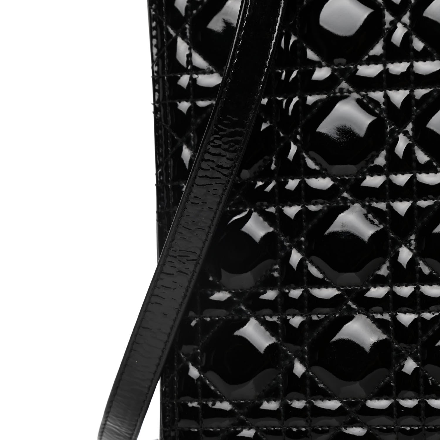 Christian Dior Patent Cannage Large Lady Dior Black 10 of 14