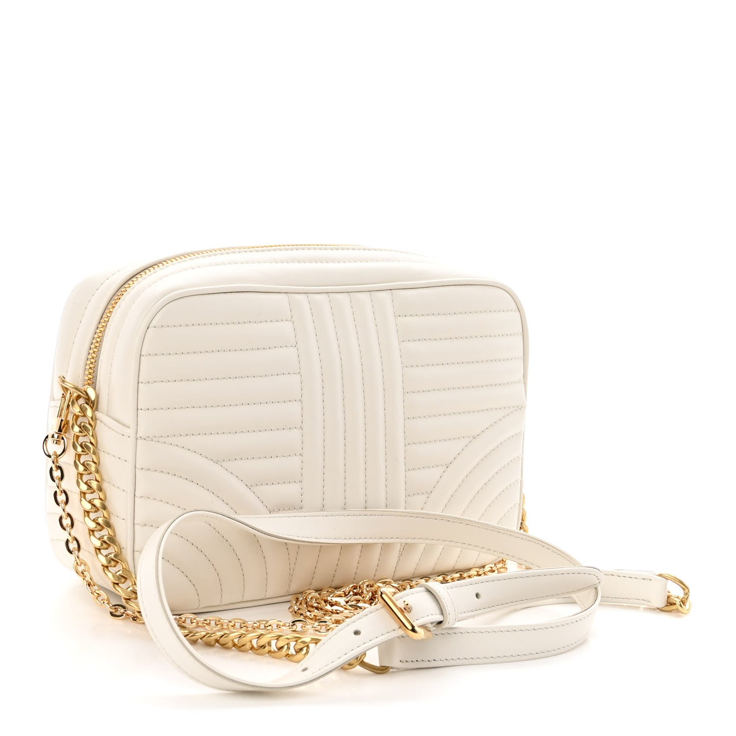 Prada Soft Calfskin Diagramme Crossbody Bag White 3 of 9