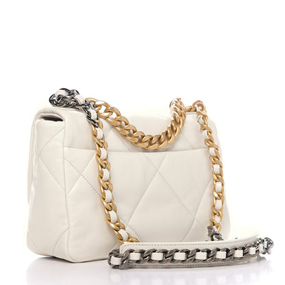 Chanel Goatskin Quilted Medium 19 Flap White 2 of 17