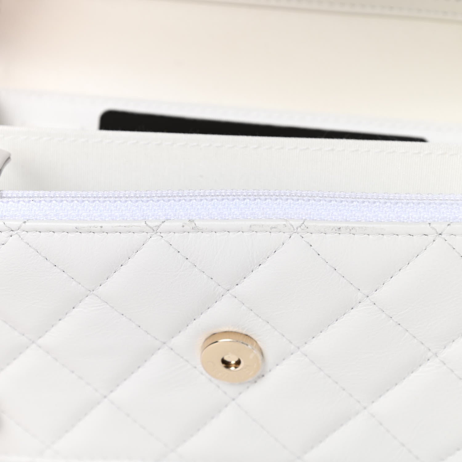 Chanel Calfskin Quilted Mini Maxi Pearls Wallet On Chain WOC White 13 of 14