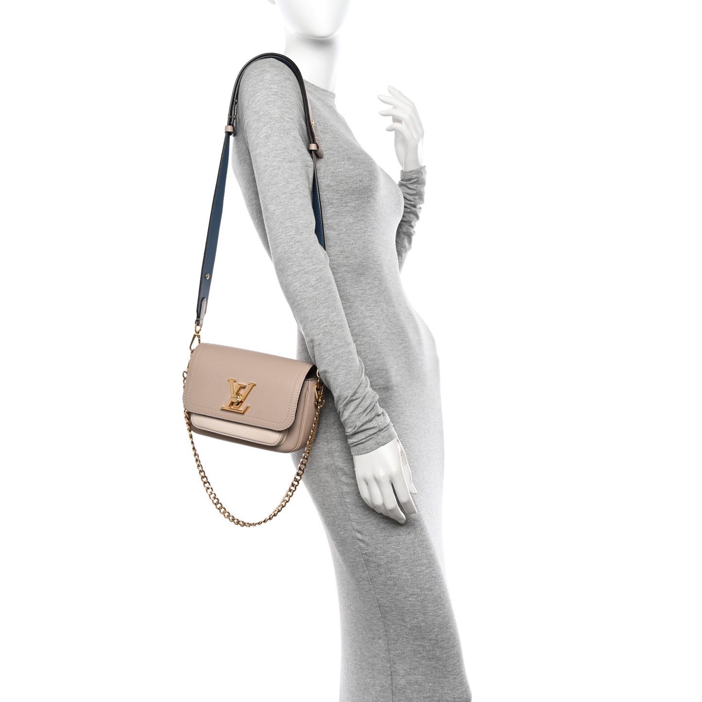 Grained Calfskin Lockme Tender Greige