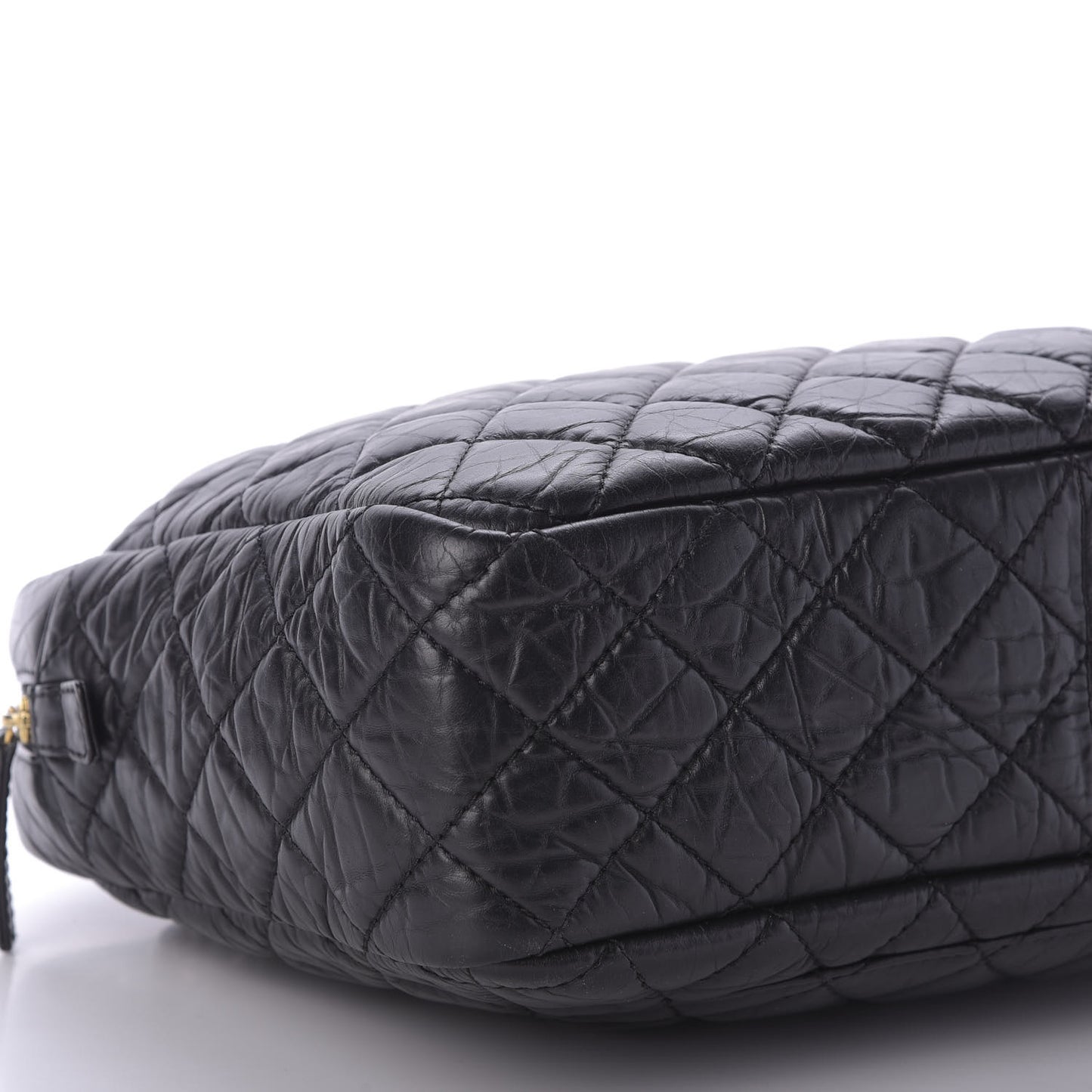 Aged Calfskin Quilted Large Reissue Camera Case Black