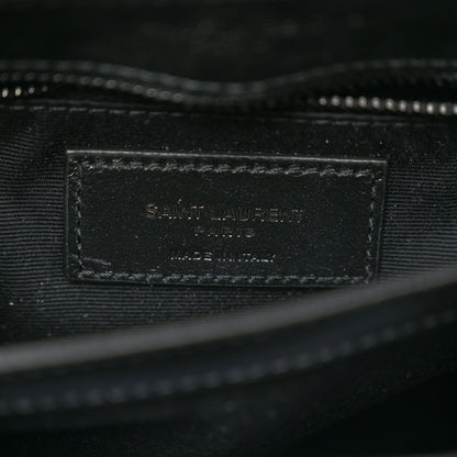 Saint Laurent Calfskin Y Quilted Monogram Monochrome Toy Loulou Crossbody Bag Black 6 of 10