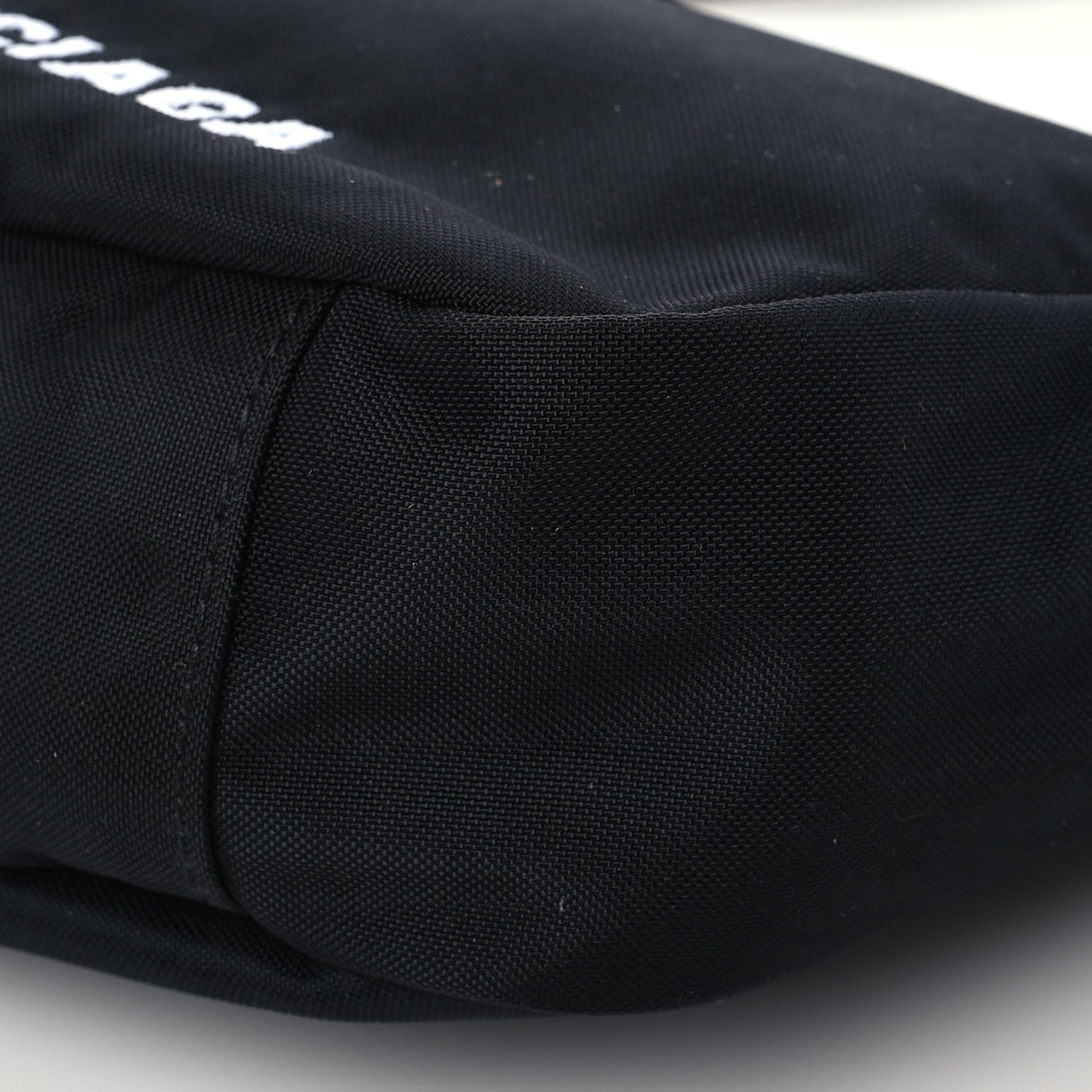 Balenciaga Recycled Sport Nylon Logo Embroidered Wheel Sling Bag Black White 8 of 8