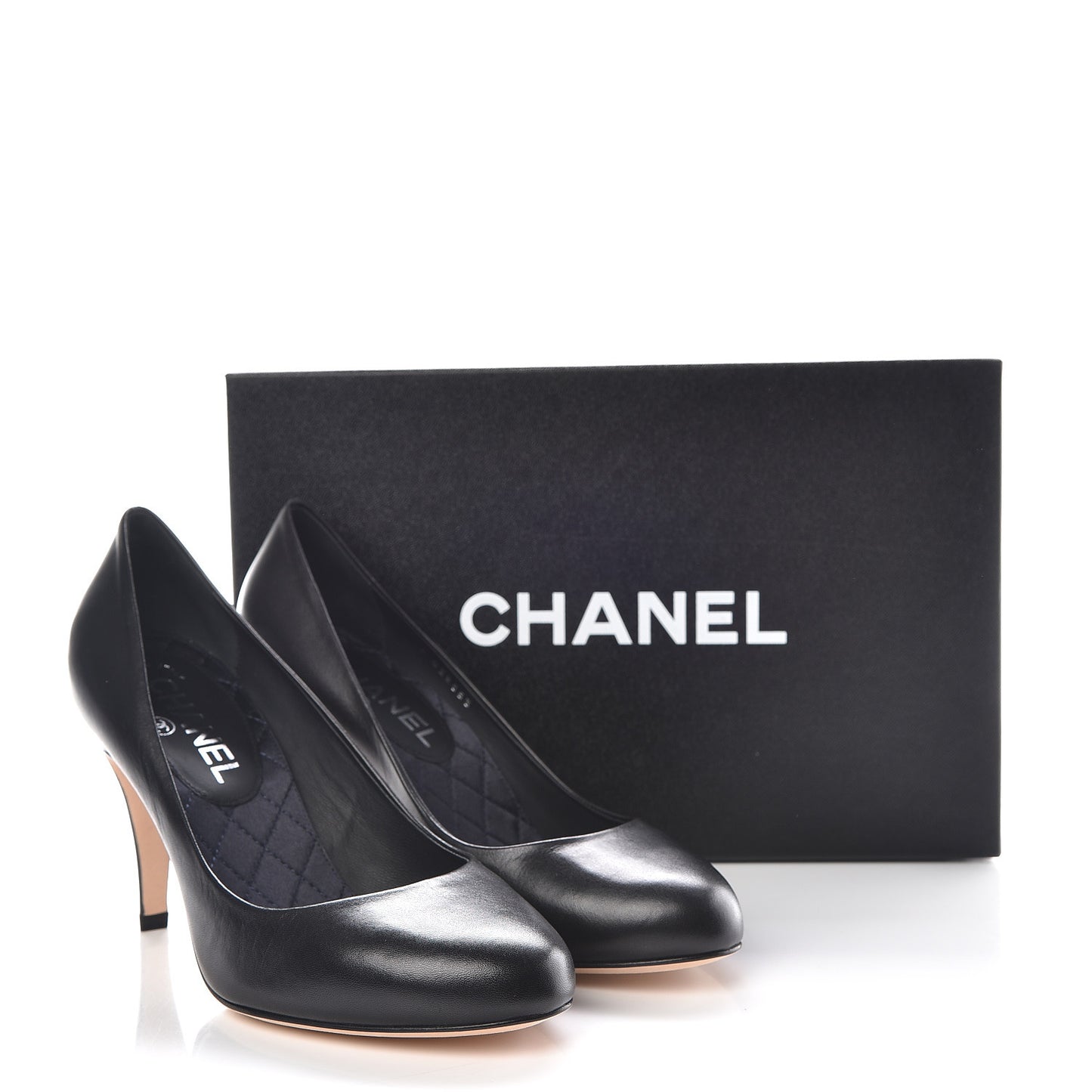 Lambskin Crystal CC Pumps 37 Black