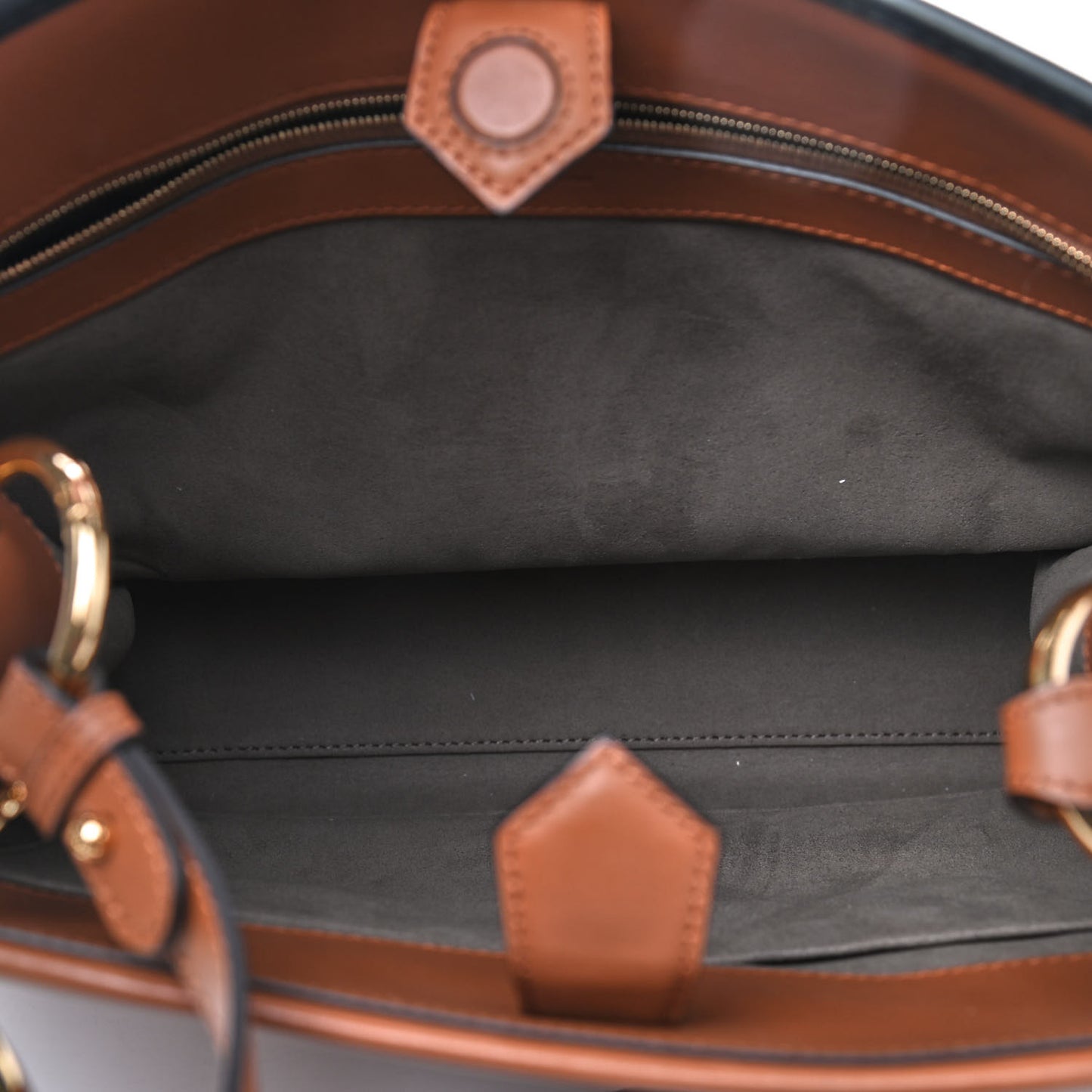 Vitello Century Opaco F is Fendi Bi-Color Regular Runaway Satchel Corteccia Black